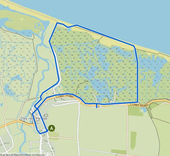 Cley Marshes Loop Map