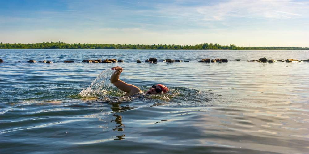 Open water swimming in boundary park