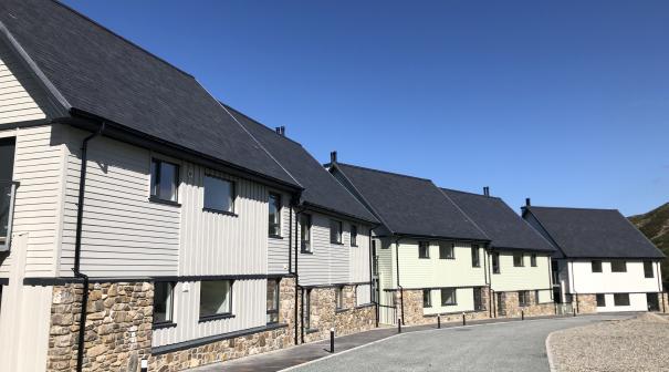 Apartments-rear entrance and parking