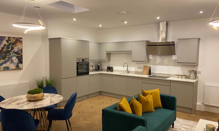 Open plan living and kitchen area