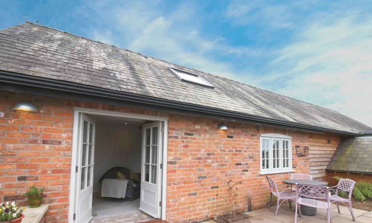 French doors onto patio