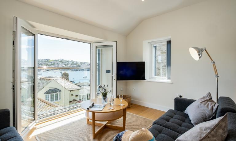 Living Area with Harbour Views