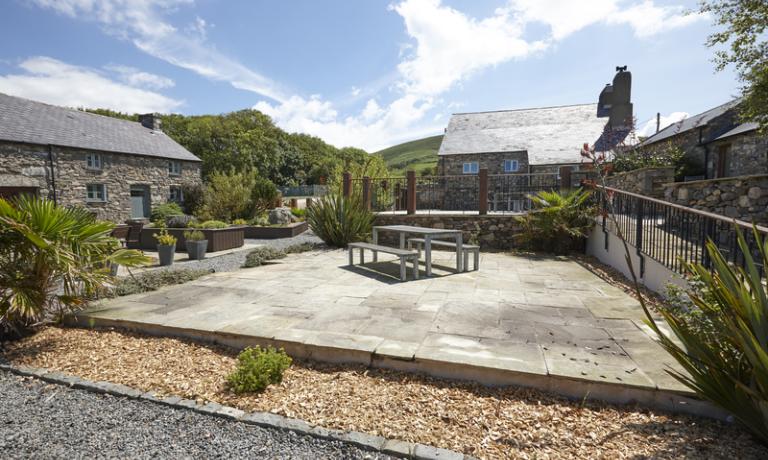 Communal patio area