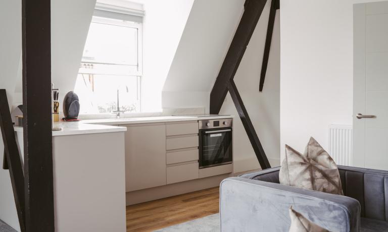 Open plan living and kitchen area