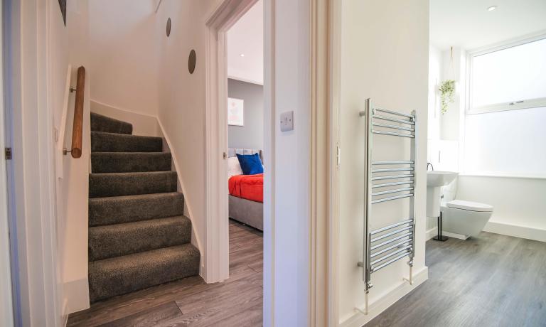 Stairway to open plan living area