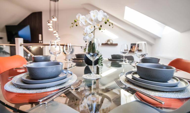 Open plan living, dining and kitchen