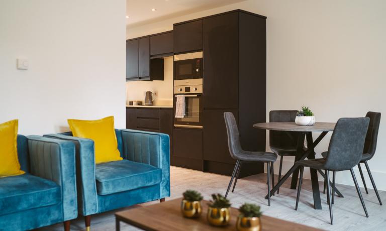 Open plan living, kitchen and dining area