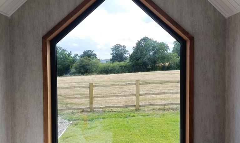 Living room cathedral window